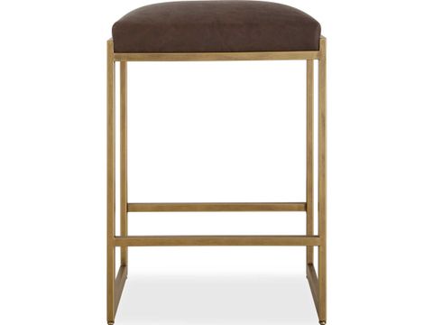 Uttermost Atticus Cocoa Antique Brushed Brass Faux Leather Counter ... in A Closer Look at the Uttermost 23843 Swale Brushed Brass Bench